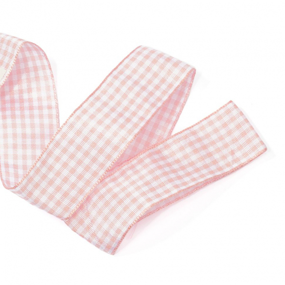 Лента тканевая с рисунком Клетка арт.TBY.LDTK2404 шир.25мм цв.св.персиковый/белый уп.20м Лента тканевая с рисунком Клетка арт.TBY.LDTK2404 шир.25мм цв.св.персиковый/белый уп.20м