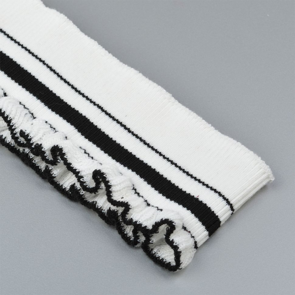 Подвяз трикотажный полиэстер арт.TBY.73015 РЮШ цв.белый с черными полосами, 6х80см уп.5шт Подвяз трикотажный полиэстер арт.TBY.73015 РЮШ цв.белый с черными полосами, 6х80см уп.5шт
