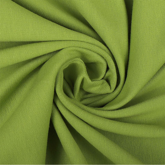 Ткань трикотаж Футер 2х нитка петля с лайкрой 240г пенье 180см сочный лайм 16-5127 уп.6м