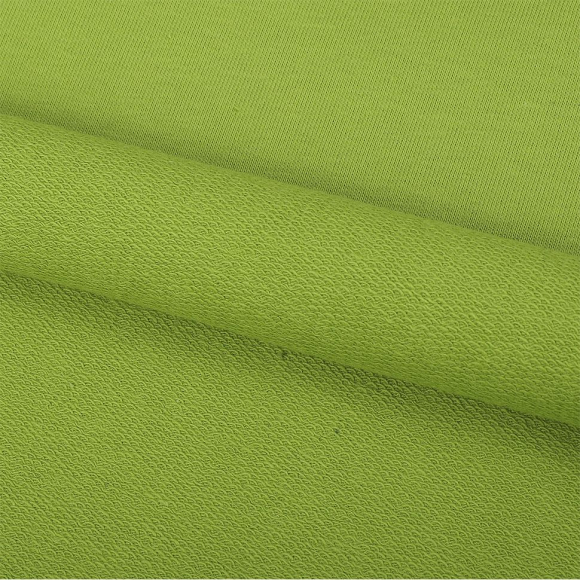 Ткань трикотаж Футер 2х нитка петля с лайкрой 240г пенье 180см сочный лайм 16-5127 уп.6м