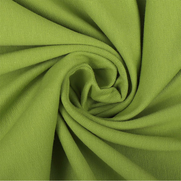 Ткань трикотаж Футер 2х нитка петля с лайкрой 240г пенье 180см сочный лайм 16-5127 уп.6м