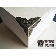 92754_Декоративный уголок для шкатулок 24*34 мм, бронза, (упак.8 шт.)