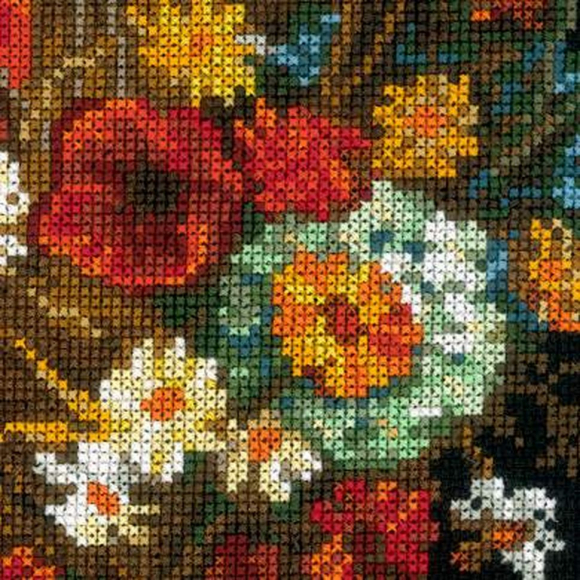 Набор для вышивания РИОЛИС арт.1591 Ваза с маками, васильками и хризантемами по мотивам картины В. Ван Гога 30х30 см Набор для вышивания РИОЛИС арт.1591 Ваза с маками, васильками и хризантемами по мотивам картины В. Ван Гога 30х30 см