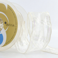 20626_Лента органза "с памятью" SAFISA, 38 мм, 15 м цвет 56, кремовый