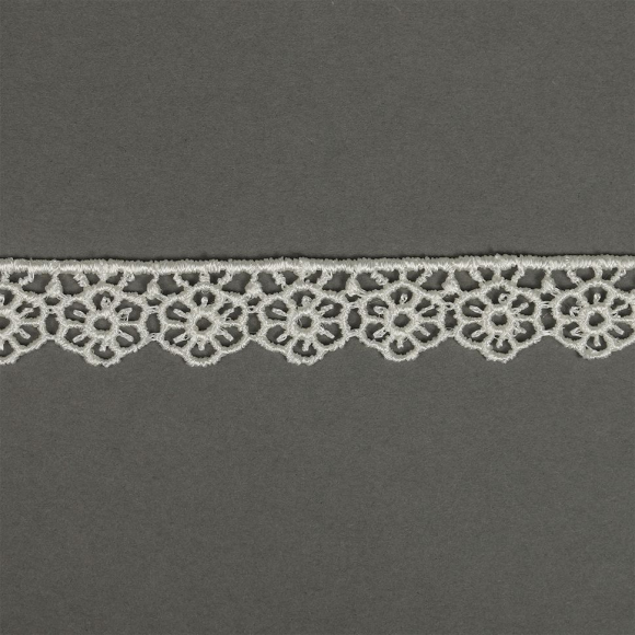 Кружево гипюр KRUZHEVO арт.TR.8GB0732 шир.15мм цв.02 молочный, уп.9м