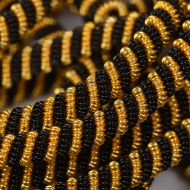 Канитель мягкая, витая арт.KAN/DNA3,5-01 матовый, цв.золото и черный уп.100 г