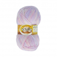 Пряжа ADELIA JANE (100% акрил) 10х50г/227м цв.02 белый-бл.розовый-бл.сиреневый