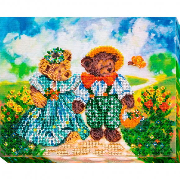 Набор для вышивания бисером АБРИС АРТ арт. AB-525 Солнечная полянка 26х21 см