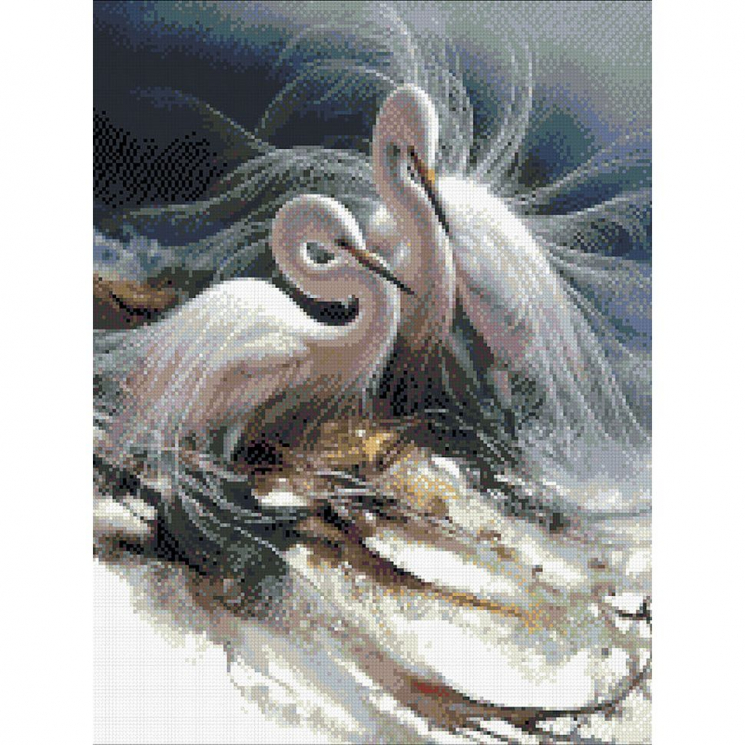 Набор Паутинка для изготовления картины со стразами арт.М351 Цапли 40х50 см