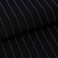 Ткань Габардин кач-во Фухуа в полоску 180 г/м? 100% полиэстер шир.150 см арт.TBY.Gbf.st.24102.1.1 цв.01 черный рул.25м