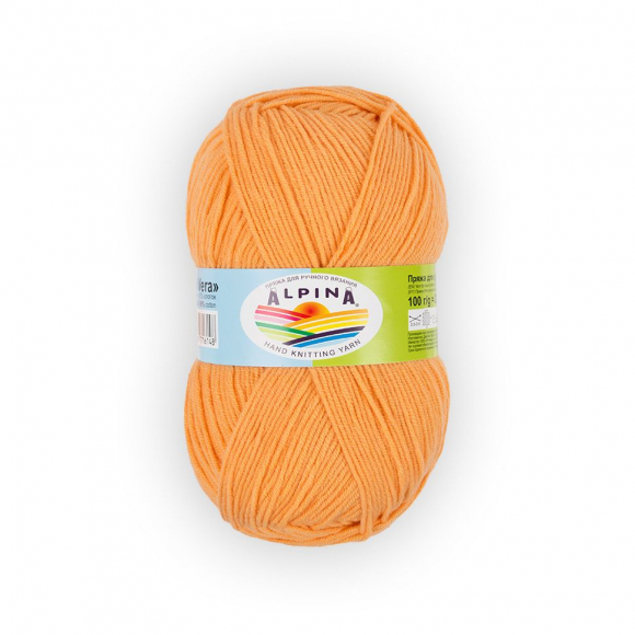 Пряжа ALPINA VERA (55% акрил, 45% хлопок) 5х100г/280м цв.39 св.оранжевый