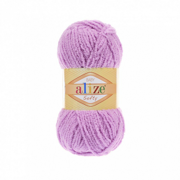 Пряжа для вязания Ализе Softy (100% микрополиэстер) 5х50г/115м цв.672 нежно-розовый