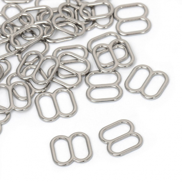 Пряжка регулятор для купальника металл TBY-810D.SW 10мм цв.никель, уп.1000шт