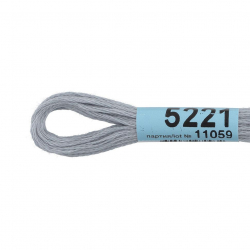 Нитки для вышивания Gamma мулине (3173-6115) 100% хлопок 24 x 8 м цв.5221 серый