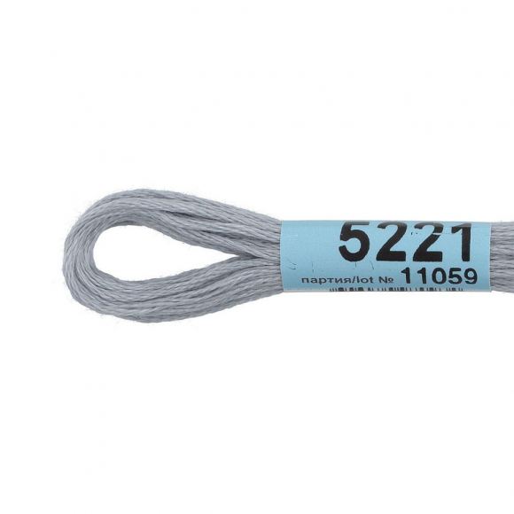 Нитки для вышивания Gamma мулине (3173-6115) 100% хлопок 24 x 8 м цв.5221 серый