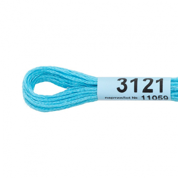 Нитки для вышивания Gamma мулине (3071-3172) 100% хлопок 24 x 8 м цв.3121 голубой