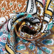 Ткань шелк Армани 90 г/м? 97% полиэстер, 3% спандекс шир.148 см арт.Р.20222.03 цв.03 горчичный рул.25м