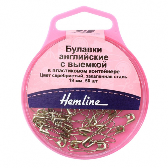 136968_Булавки английские с выемкой в пластиковом контейнере