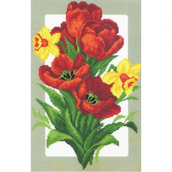 Рисунок на канве МАТРЕНИН ПОСАД арт.28х37 - 0505 Майский букет