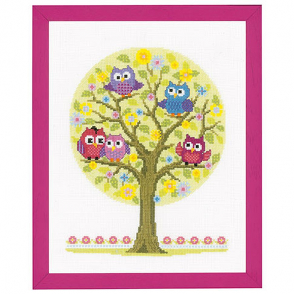 Набор для вышивания VERVACO арт.PN-0146618 Маленькие совята 23х30 см