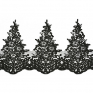 Кружево на сетке арт.TBY KB3763X170 шир.270мм цв.03 черный уп.13,71м
