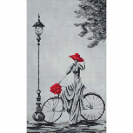 Набор для вышивания мулине НИТЕКС арт.0277 Прогулка на велосипеде 23х38 см