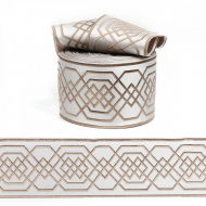 Лента отделочная жаккардовая арт.TBY.2703-08 шир.80 мм цв.01 бежевый уп.24,3 м