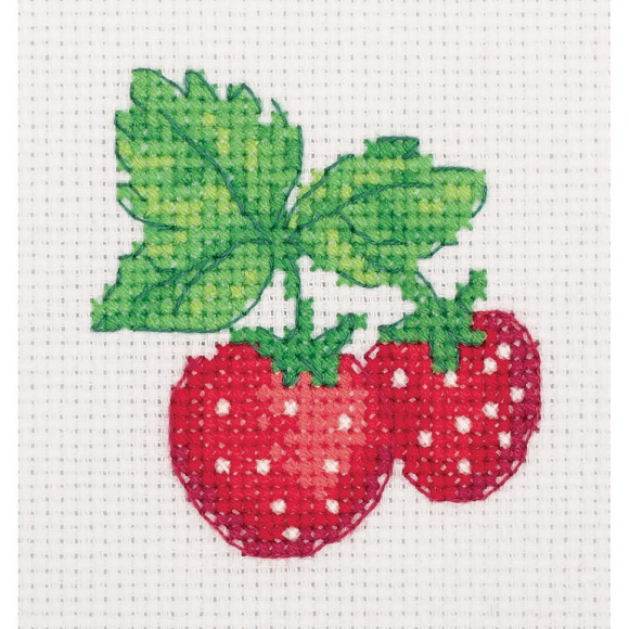Набор для вышивания KLART арт. 12-002 Клубнички 9х9 см Набор для вышивания KLART арт. 12-002 Клубнички 9х9 см
