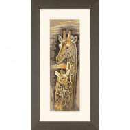Набор для вышивания LANARTE арт.PN-0008033 Mother and baby giraffe 17х50 см
