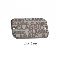 Лэйбл металлический Classic арт.TBY.8875 24х13мм цв.тертый никель уп.50шт