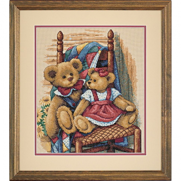 Набор для вышивания DIMENSIONS арт.DMS-35103 Мишки на стуле 30х36 см