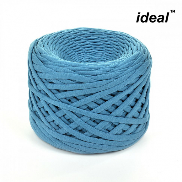 Пряжа Ideal трикотажная лицевая 100м, 350-380 г, ширина 7-9мм цв. морозная голубика