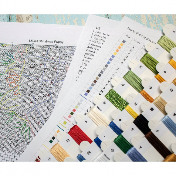 Набор для вышивания LETI арт. L8053 Рождественский щенок 26х26 см Набор для вышивания LETI арт. L8053 Рождественский щенок 26х26 см