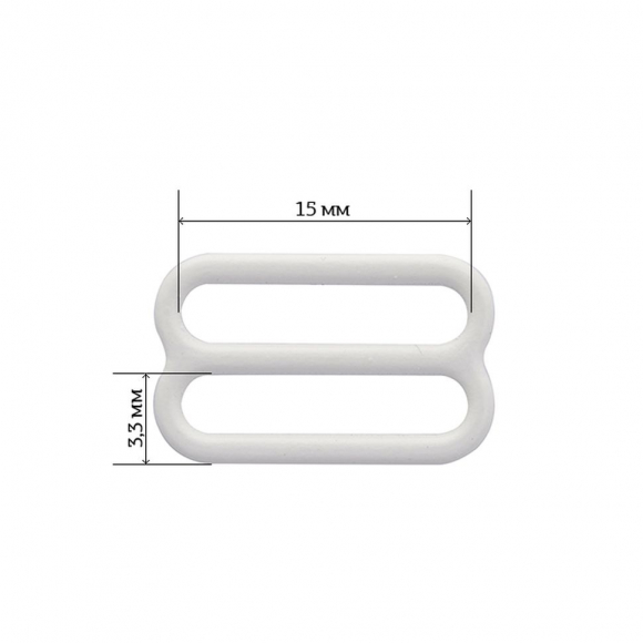 Пряжка регулятор для бюстгальтера металл ARTA.F.2828 15мм цв.001 белый, уп.50шт