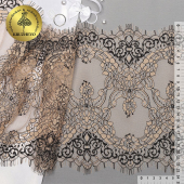Кружево реснички KRUZHEVO арт.TBY 75222 шир.230мм цв. экрю уп.3м
