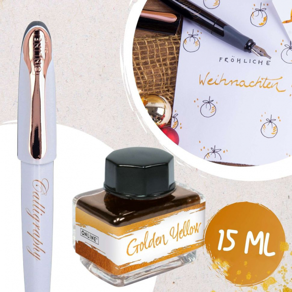 Набор для каллиграфии "Air Best Writer", 6 предметов, корпус ручки белый/серый с розовым золотом