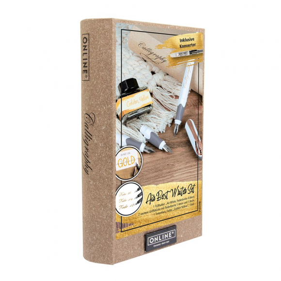 Набор для каллиграфии "Air Best Writer", 6 предметов, корпус ручки белый/серый с розовым золотом