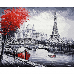 Картины по номерам Molly арт.KH0938 Парижский пейзаж (17 цветов) 40х50 см