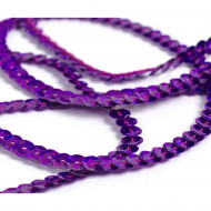 Пайетки на нитях 6мм Laser Bright арт.TBY-FLKU06-LB цв.50128 сиреневый уп.73.12м