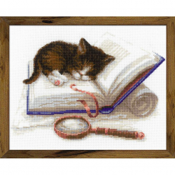 Набор для вышивания РИОЛИС арт.1725 Котенок на книжке 30х24 см