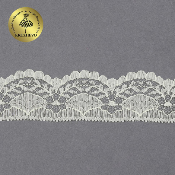 Кружево-трикотаж KRUZHEVO арт.TBY 1661 шир.40мм цв.02 молочный, уп.27,4м