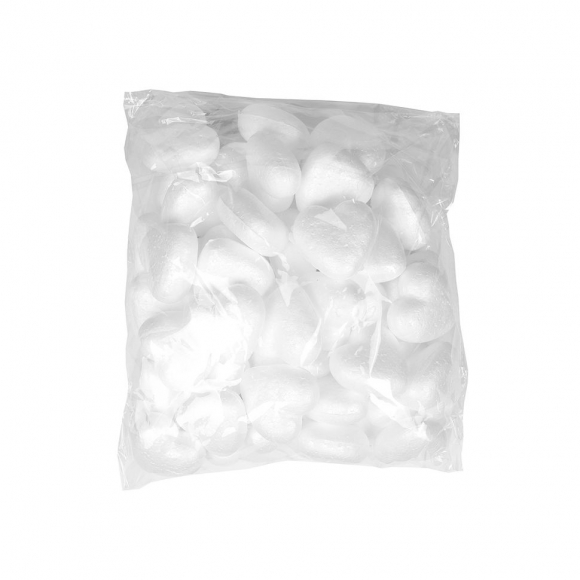 Сердце объёмное из пенопласта 50мм гладкое уп.50шт