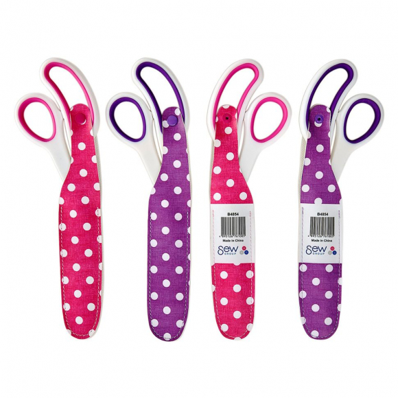 Ножницы портновские в чехле, 24,5 см, цвет розовый/фиолетовый, набор 14 шт в картонном дисплее