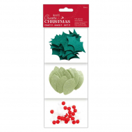 152277_Набор декоративных элементов "Листья и ягоды из фетра"