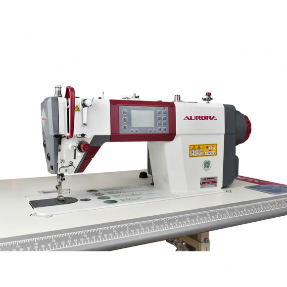 Прямострочная промышленная швейная машина Aurora A-7E (Дизайнерские строчки, два подвижных ножа)