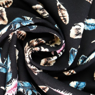 Ткань Штапель 150 г кв.м 100% вискоза шир.145 см арт.Р.27897.03 цв.03 черный уп.45м