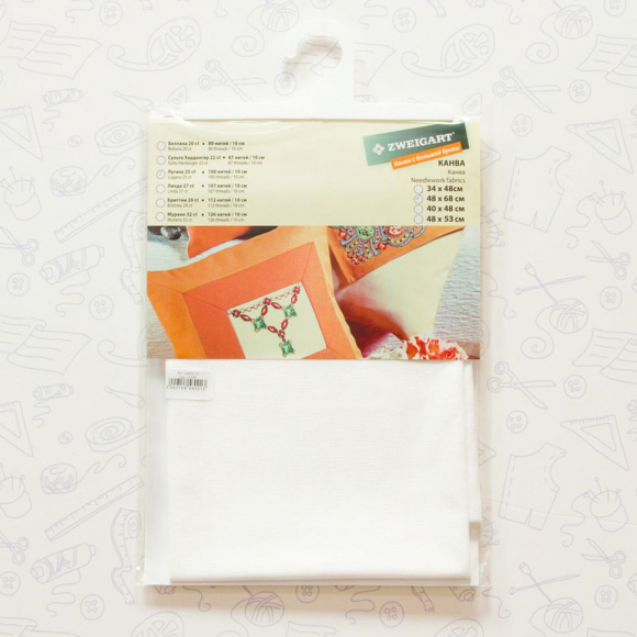 Канва в упаковке Lugana 25 ct, 48 x 68 см, цвет №100