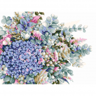 Картины по номерам с холстом на подрамнике ФРЕЯ арт.PNB.PM-074 Акварельный букет с гортензией 40х30 см