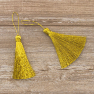 183390_Кисть декоративная на шнуре, длина 85 мм, цвет золотой