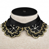 Воротник пришивной арт.TBY.HX-31 48х10,5см цв.02 черный